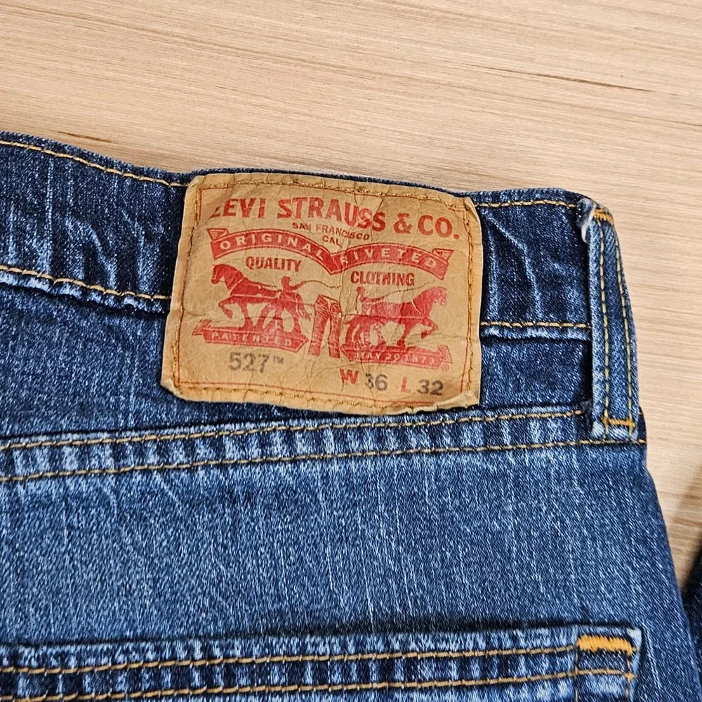 Levi's 527 Bootcut Jeans Mens 36x32 Fit 36x30 Blue Denim Stretch Casual Pants